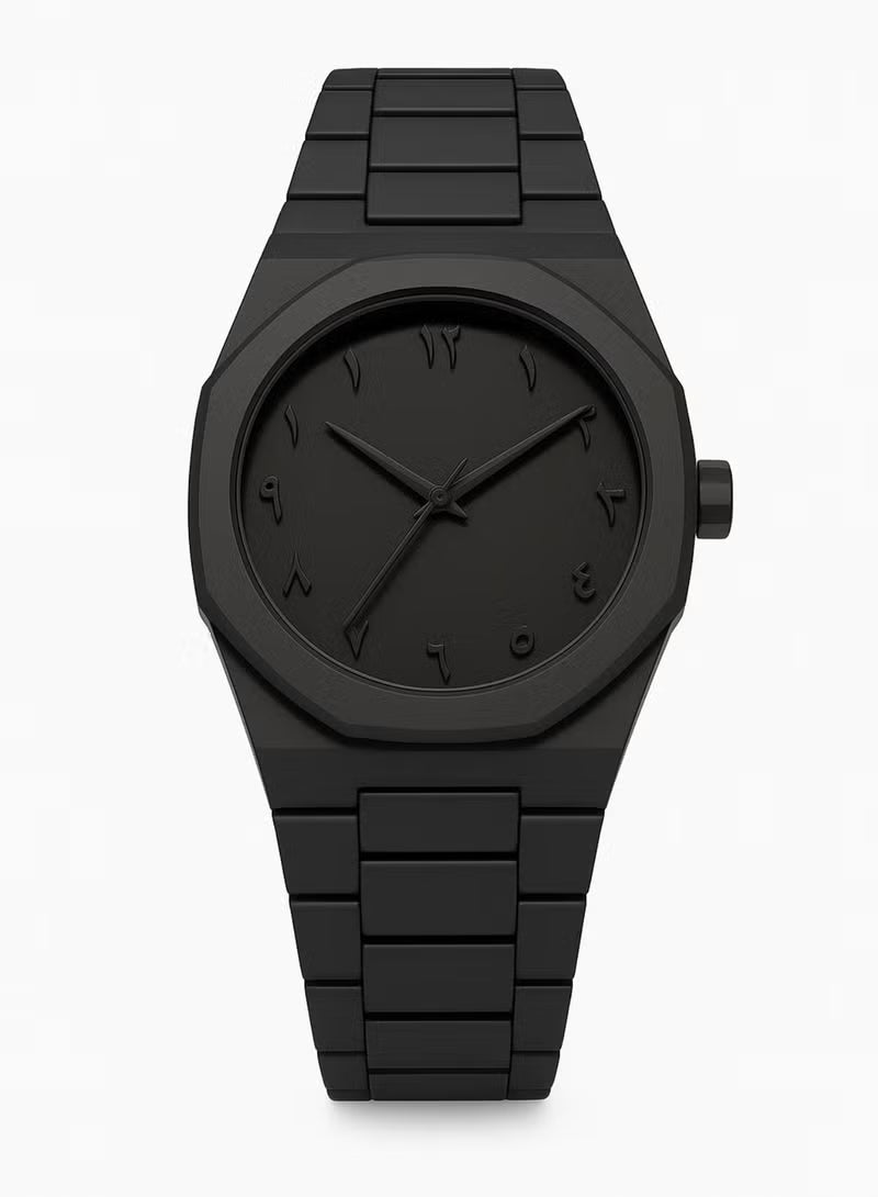 Men’s Carbon Fiber Arabic Dial Chronograph   Black Aura Watch